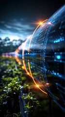 Leinwandbilder - Futuristic data pipeline nature setting digital art surreal environment close-up view technology concepts for a new era