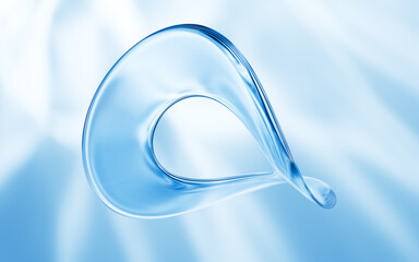 Poster - Abstract multi-layered glass curve background, 3d rendering.