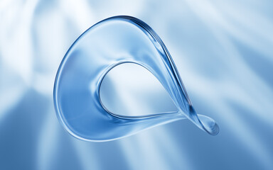 Poster - Abstract multi-layered glass curve background, 3d rendering.