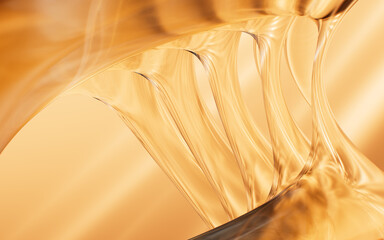 Poster - Abstract multi-layered glass curve background, 3d rendering.