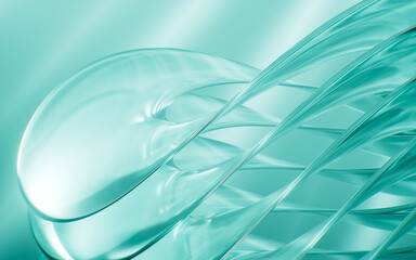 Poster - Abstract multi-layered glass curve background, 3d rendering.