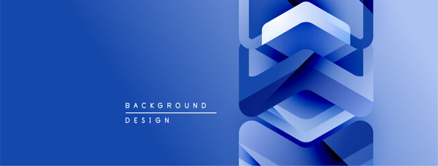 Aufkleber - Abstract blue gradient background. Geometric shapes overlap creating modern design. Text reads background design. Simple, clean aesthetic.