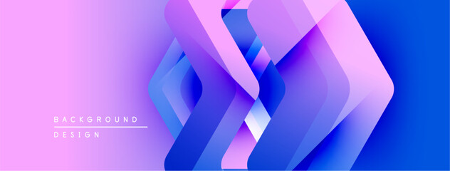 Aufkleber - Abstract gradient background. Overlapping squares create dynamic visual effect. Pink, purple, blue hues dominate composition. Modern design element.