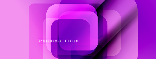 Aufkleber - Abstract purple layers create dynamic background. Geometric shapes overlap, forming modern design element. Smooth gradients add visual interest.