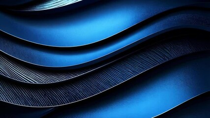 Poster - Abstract flowing shapes with a dark blue color palette for backgrounds and designs that evoke sleek, modern, and dynamic concepts