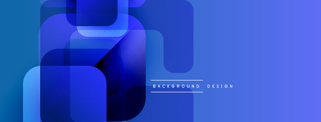 Fototapete - Abstract blue layers create dynamic composition. Modern design, smooth gradients, simple shapes, elegant backdrop.