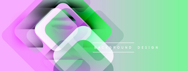 Leinwandbilder - Abstract geometric shapes overlap. Pastel colors blend, creating modern background design. Light gradients enhance visual appeal.