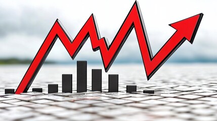 Poster - Floating distorted market graphs and charts against a gridded reflective background symbolizing the volatility and uncertainty of financial markets