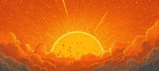 Wall Mural - sunrise sun background. generative ai technology.