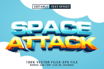 Poster - Space Attack 3d Text - Editable Text Effect