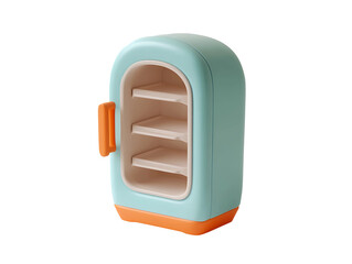 Poster - 3D Of Cartoon Refrigerator Icon on Transparent Background