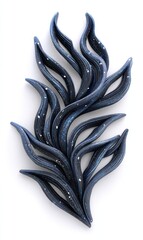 Poster - Abstract Pixelated Organic Forms in Blue and Black