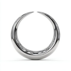 Poster - Abstract Silver Ring Modern Circular Design with Smooth Curves