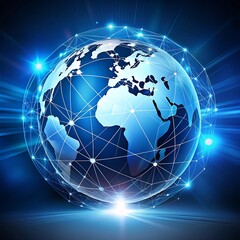 Poster - Global network connecting the world with digital technology and international communication