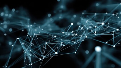 Poster - Blockchain technology and big data networks creating a future-forward, interconnected environment.