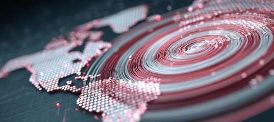 Poster - Goal target dart and world map. Business success achievement. Generative AI technology.	
