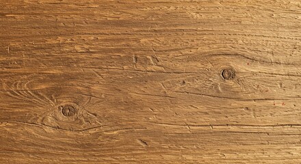 Poster - A wooden surface with a grainy texture and a few small holes