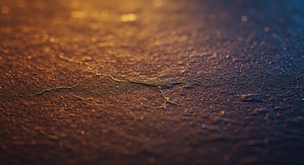 Poster - A close up of a cracked pavement with a dark background