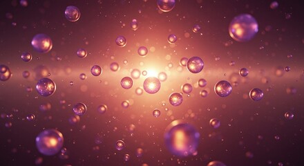 Aufkleber - Abstract Spheres Floating in Space with Light