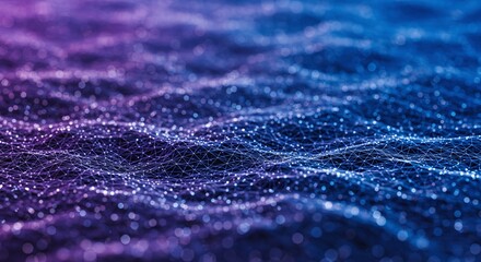 Aufkleber - Abstract Digital Network Background with Glowing Particles