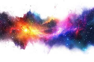 colorful galaxy nebula space universe stars cosmic background illustration graphic design isolated o