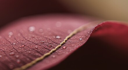 Poster - A leaf with water droplets on it
