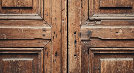 Poster - The door is made of wood and has a lot of holes in it