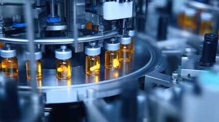 Poster - Robotic Machine Producing Pharmaceutical Bottles in a Modern Facility
