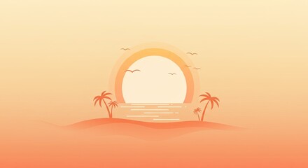Poster - A yellow sun with rays of light shining on a blue background