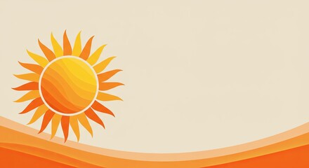 Poster - A sun is drawn on a white background