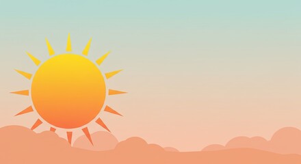 Poster - A sun is in the sky with a blue background