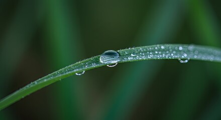 Poster - A leaf with a drop of water on it