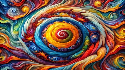 Poster - A vibrant abstract swirl of colors creates a mesmerizing and dynamic visual effect with a sense of movement and energy