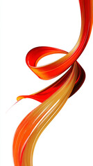 Poster - A dynamic ribbon of red and orange hues gracefully curving against a stark white backdrop creating movement