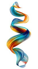 Poster - A swirling ribbon of vibrant colors against a white backdrop creating a dynamic abstract design element