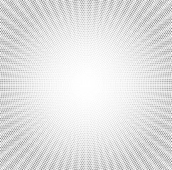 Poster - Halftone gradient sun rays pattern. Abstract halftone vector dots background. monochrome dots pattern. Vector background in comic book style with sunburst rays and halftone. Retro pop art design.