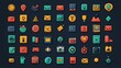© jhgemn695 - Set of 200 Media and Web icons in line style. Data analytics, Digital marketing, Management, Message, Phone. Vector illustration
