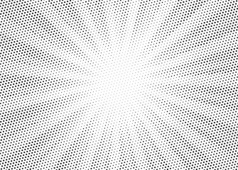 Aufkleber - Halftone texture dot radial background, cartoon comic retro pop art dot border, halftone shadow