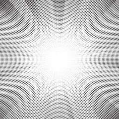 Leinwandbilder - Halftone texture dot radial background, cartoon comic retro pop art dot border, halftone shadow