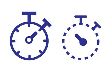 Poster - Timer icon set. Alarm clock symbol. Watch countdown vector illustration. Stopwatch sign. Hours, minutes and seconds concept. Simple express pictogram outline collection.