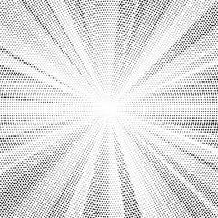 Leinwandbilder - Halftone texture dot radial background, cartoon comic retro pop art dot border, halftone shadow
