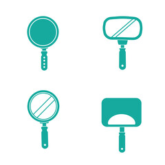 Poster - Vector illustrations of different shaped handheld mirrors and cleaning tools for design projects