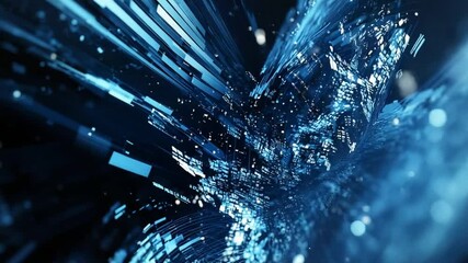 Poster - Futuristic Abstract Technology Background with Geometric Shapes and Light Effect