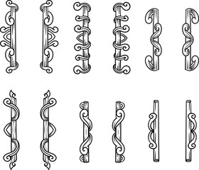 Leinwandbilder - The image shows various kinds of spiral decorative ornament designs.Used for Luxury vintage frame set, retro label collection, royal wedding emblem, invitation card. Vector protected.