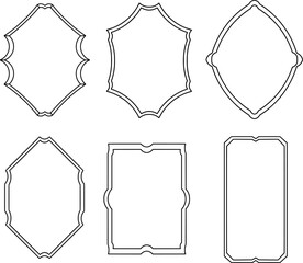 Leinwandbilder - Set of simple line frames with double stroke. set of luxury vintage frames, collection of retro labels, Royal wedding insignia, sale sticker or invitation card. Isolated vector.