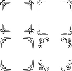 Leinwandbilder - luxury ornament corner line art