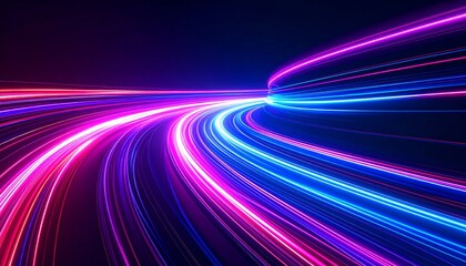 Wall Mural - dynamic light waves create a colorful abstract motion background of glowing lines, perfect for moder