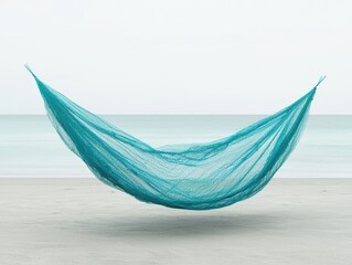 Poster - relax hammock beach concept. A tranquil hammock sways gently over a serene beachscape.