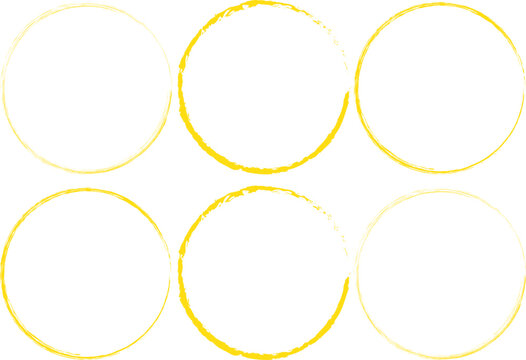 Hand drawn circle line sketch set. Circular vector image. Hand drawn circle with doodle patterns. Circular label, logo, text frame, banner, emblem, badge. 