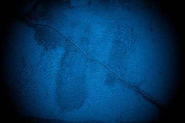 Aufkleber - Old wall pattern texture cement blue dark abstract  blue color design are light with black gradient background.